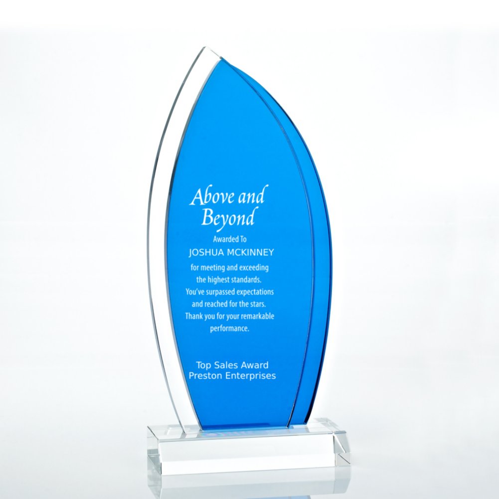 View larger image of Royal Blue Accented Double Pane Trophy - Sail